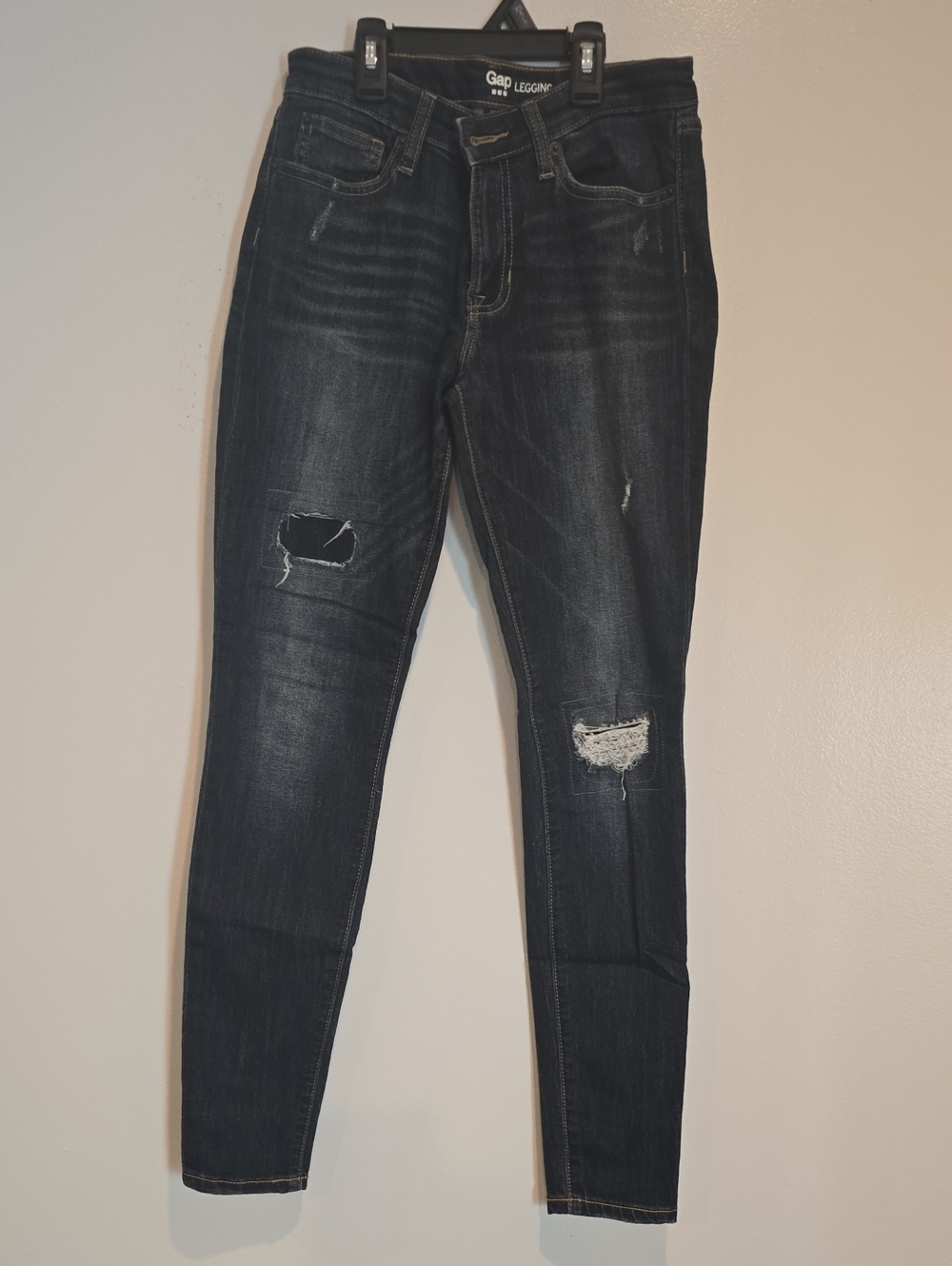 GAP Women's Dark Blue Distressed Jeggings